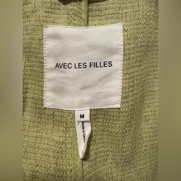 NWOT Anthropologie Avec Les Filles Tweed Cropped Hooded Jacket • Artichoke • M - Picture 10 of 12